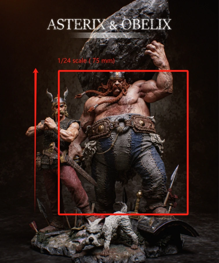 1/24 1/18 أستريكس وأوبليكس غير مصبوغ غير مجمعة ثلاثية الأبعاد نموذج الطباعة مجموعات المرآب (تطلب الطلاء والتجميع) #2