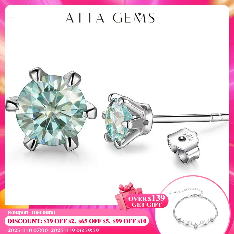 

New Arrival 0.5 Carat Moissanite Gemstone Stud Earrings for Women Solid 925 Sterling Silver D Color Solitaire Fine Jewelry