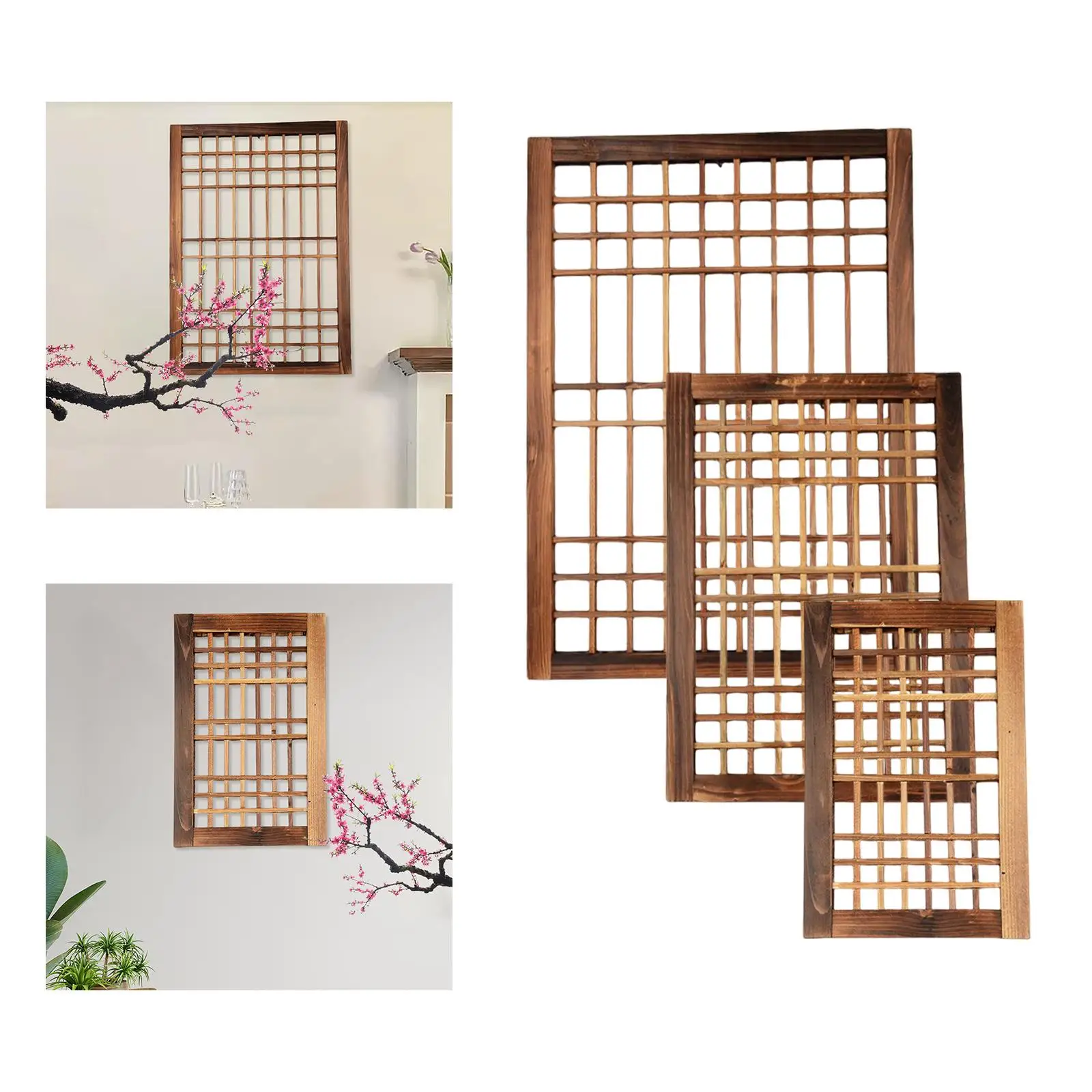 Wood Window Frame Garden Trellis Window Pane Easily Install Vintage Style