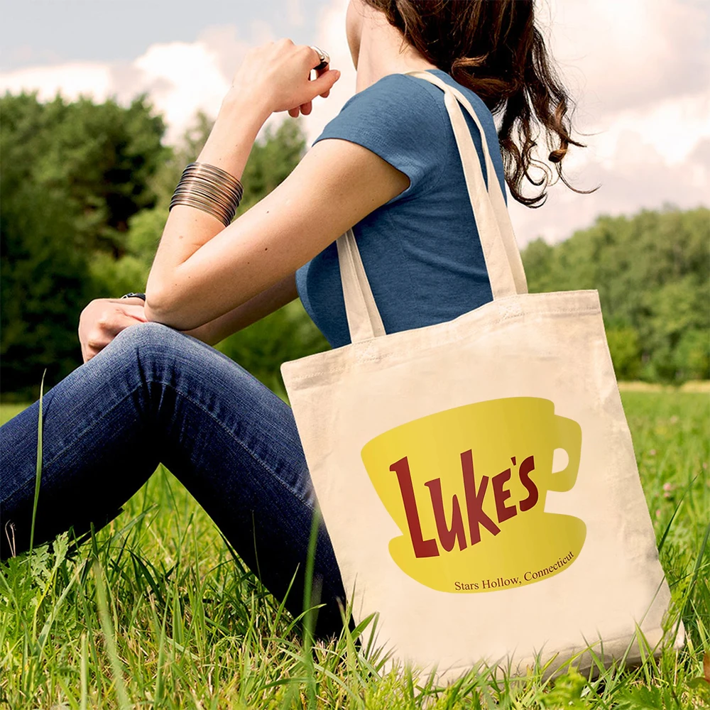 Uke's Diner Tote Bag Stars Hollow Connecticut Gear Women Handbag Gilmore Girls Inspired Lukes Diner Shopping Bag Designer Bags