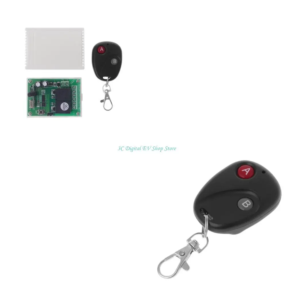 

E74D RF Remote DC12V 2 Channel Universal 433Mhz Remote Control for Garage Door Motor Gate Receiver and Transmitter