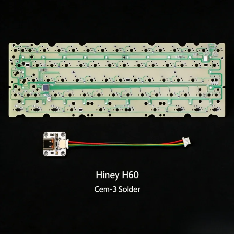 Hiney H60 Keyboard PCB Wired Cem-3 1K Report Rate VIA Custom Split Spacebar Welded Keyboard Positioning Plate RGB Keyboards