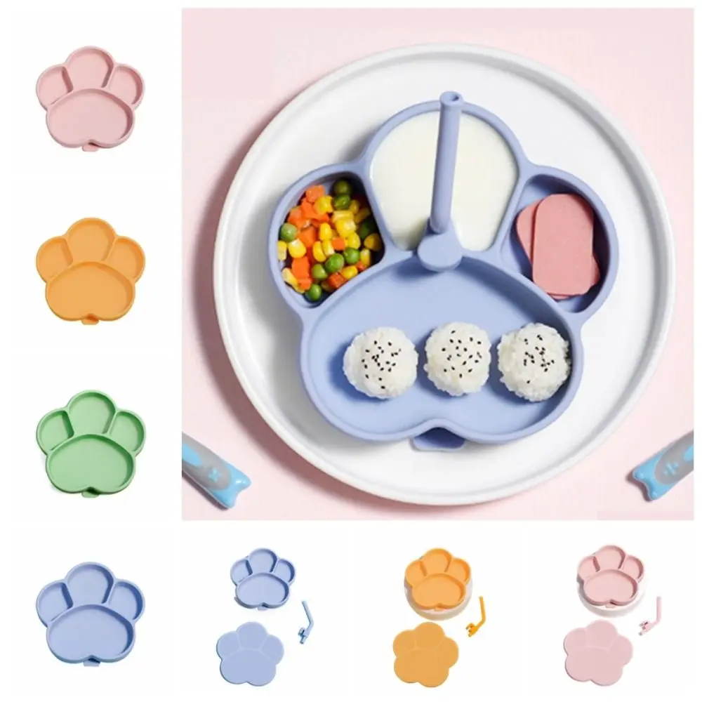 

Cat Claw Silicone Tableware Set BPA-Free Anti-Slip Toddler Plates Detachable Straw with Suction Cup Divided Grip Dish Feeding