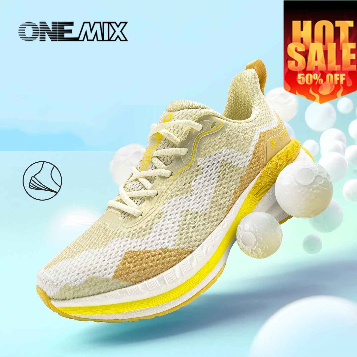 

ONEMIX Women Running Shoes Summer Low-top Non-Slip Cushioning Breathable Sneakers Soft Elastic Lightweight Female Shoe