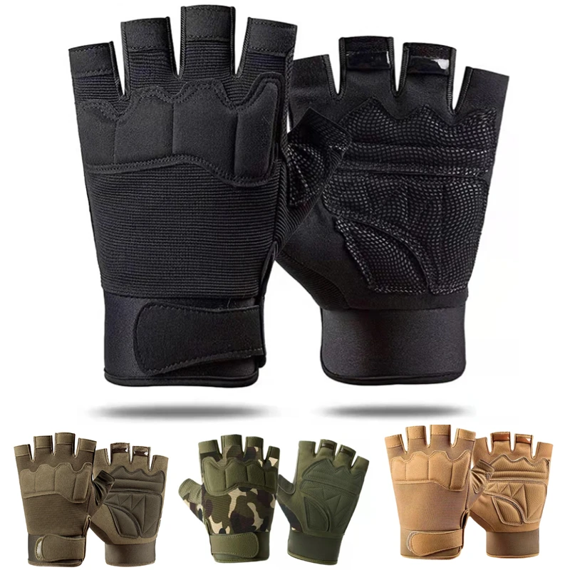 AliExpress Shooting Fingerless Gloves Half Finger Men Tactical Gloves Anti-Slip Outdoor Sports Bicycle Riding