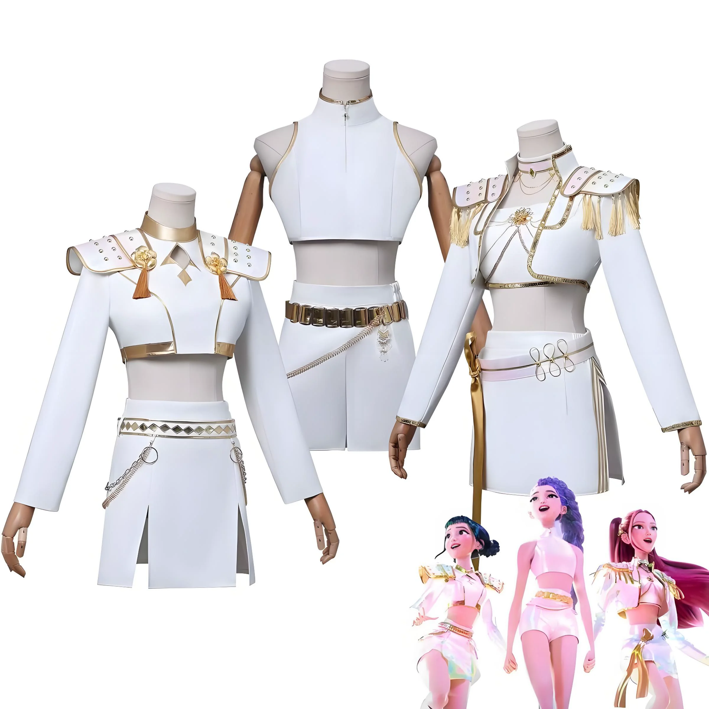 Oferta especial, disfraz de cazadores de demonios k-pop Zoey Rumi Mira, uniforme blanco, trajes de fiesta de Halloween para mujer