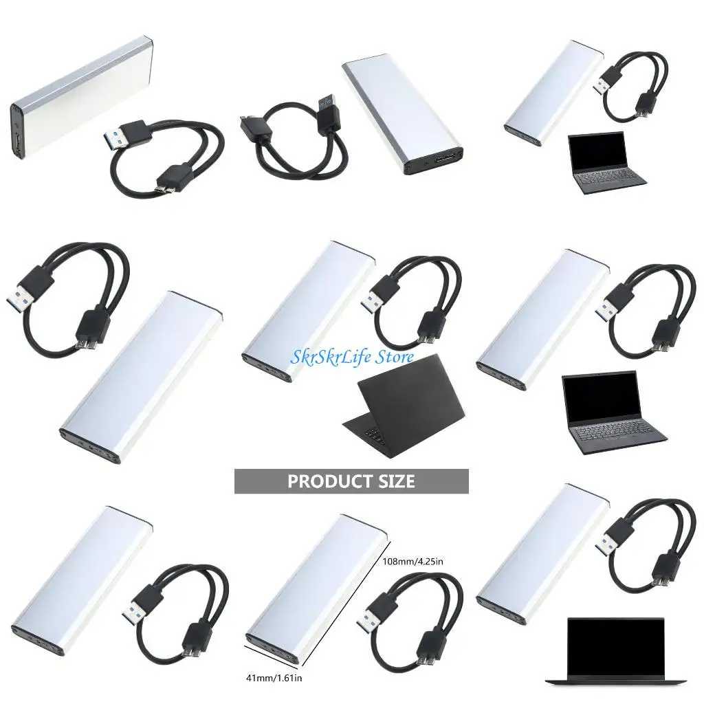 

E65E Sleek USB to SSD Hard Disk Case for ZenBook SSD Improved Speed