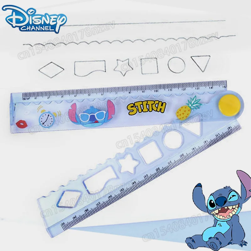 

15/30cm Disney Stitch Rotatable Rulers Office School Supply Drawing Measuring Tool Cartoon Cute Stitch Multifunctional Ruler