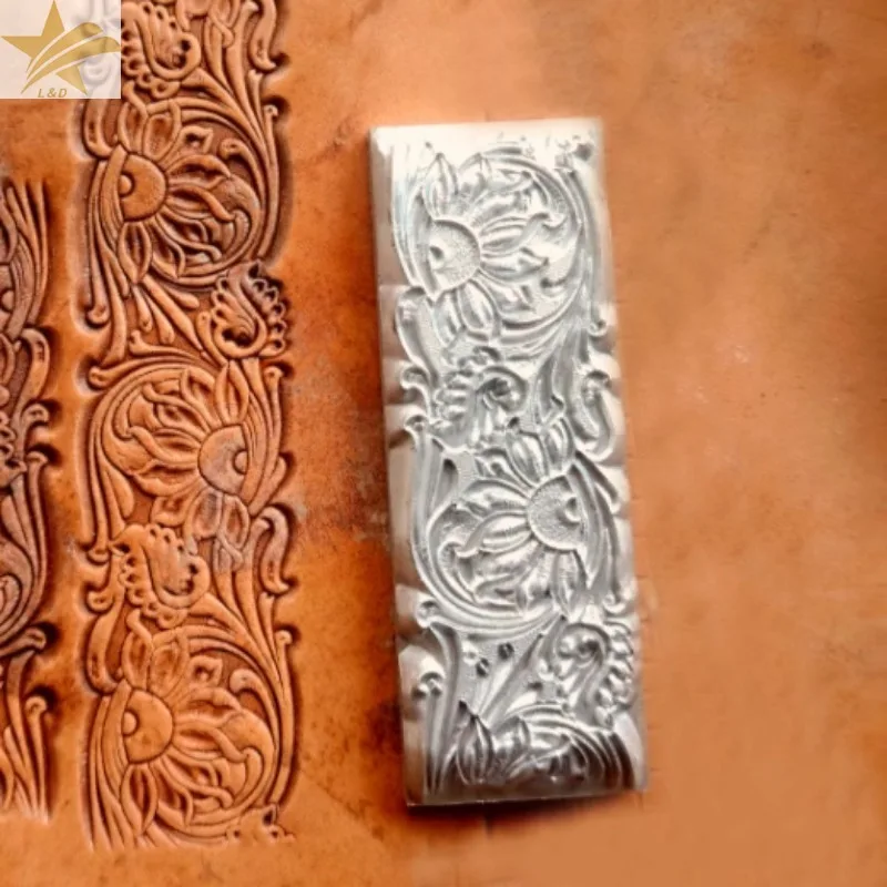 

3D Sunflower Leather Embossing Stamp Mold,Hydraulic Pressing Aluminum Alloy Belt Stamp Tool,Heat Stamp Leather Craft Tool
