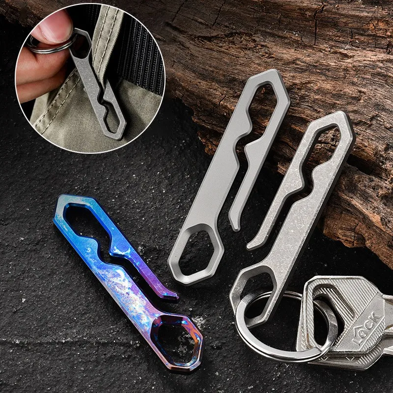 

Titanium Alloy Clip Quick Draw Keychain Camping EDC Key Ring Waist Belt Hanging Buckles Outdoor Tools with Gift Box