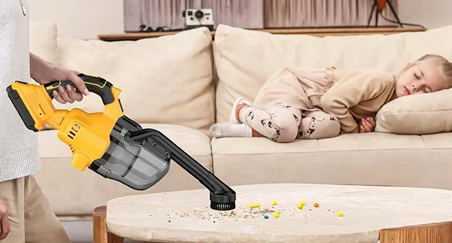 Akku-Staubsauger für Dewalt 20 V Akku, tragbarer Handstaubsauger mit 2 HEPA-Filtern, 4 Multi-Düsen, Heimstaubreiniger – Detail 3