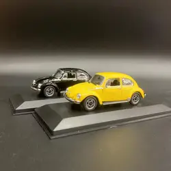 MINICHAMPS 1:43 Model Car Beetle 1974 Alloy Die-cast Classical Vehicle - Black & Yellow