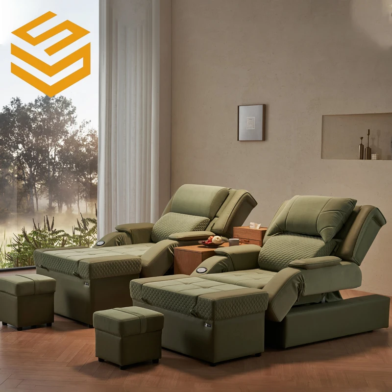 

Salon Furniture: Back Chair with Foot Spa and Massage Sofa for Nail and Hair Services