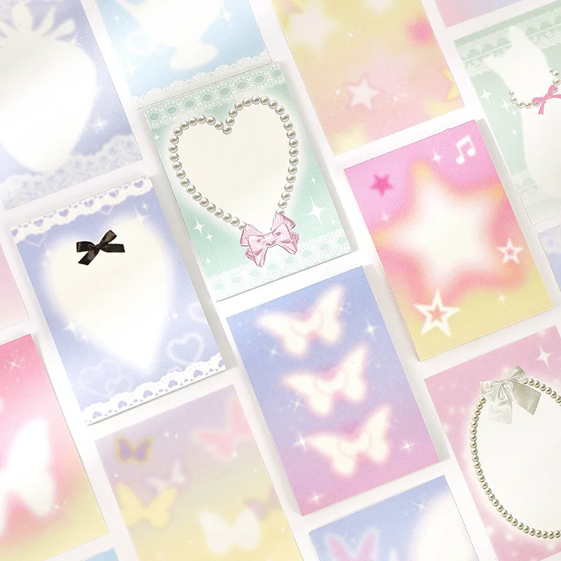 50 Pages Dream Girl Heart Cute Memo Pad Scrapbooking DIY Kawaii Stationery Non Sticky Notes School Diary Message Memo Paper