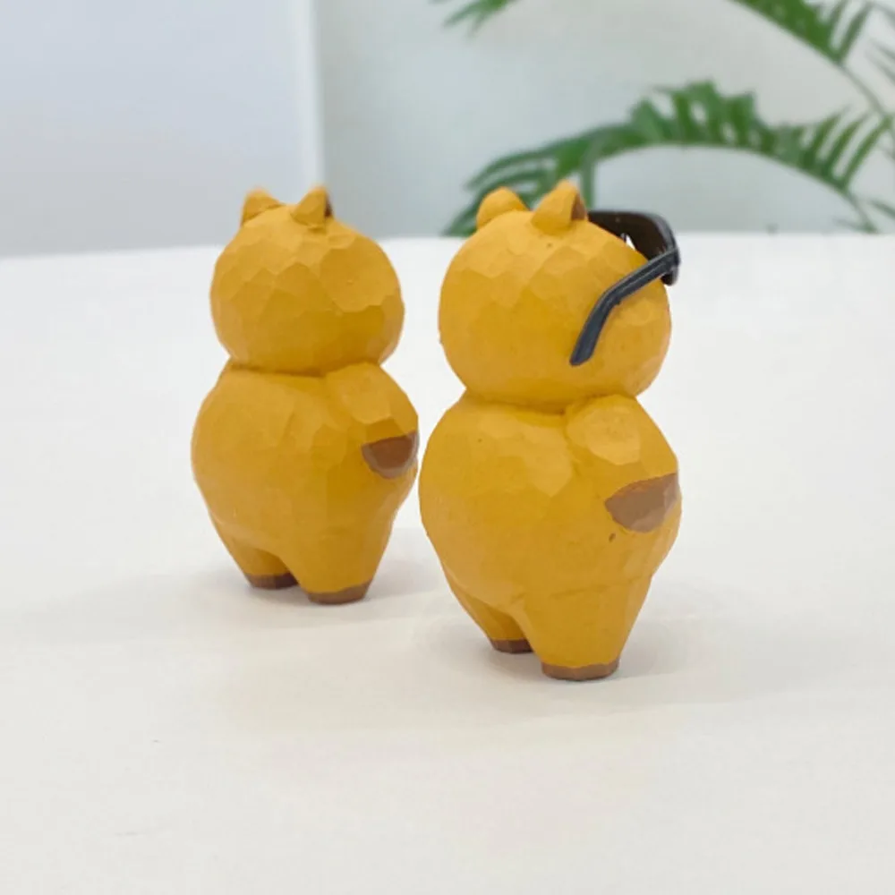 Porte-clés Capybara Carimplantés pour Enfant, Figurine d'Ornement, Animaux, Petits Jouets Artisanaux, Modèle de Simulation