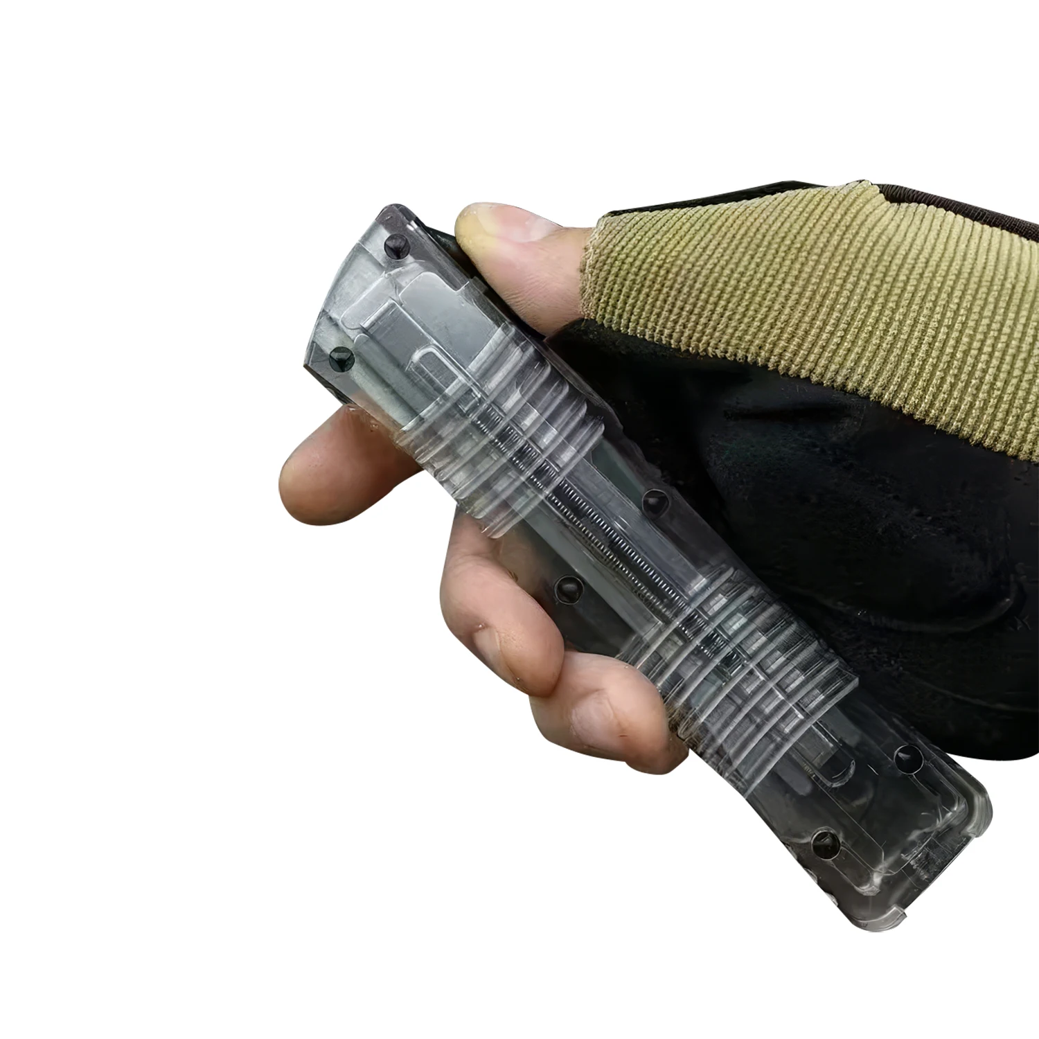 Microtech شفافة بالكامل Troodon II D2 OTF سكين جيب خارجي للتخييم مقبض أكريليك #2