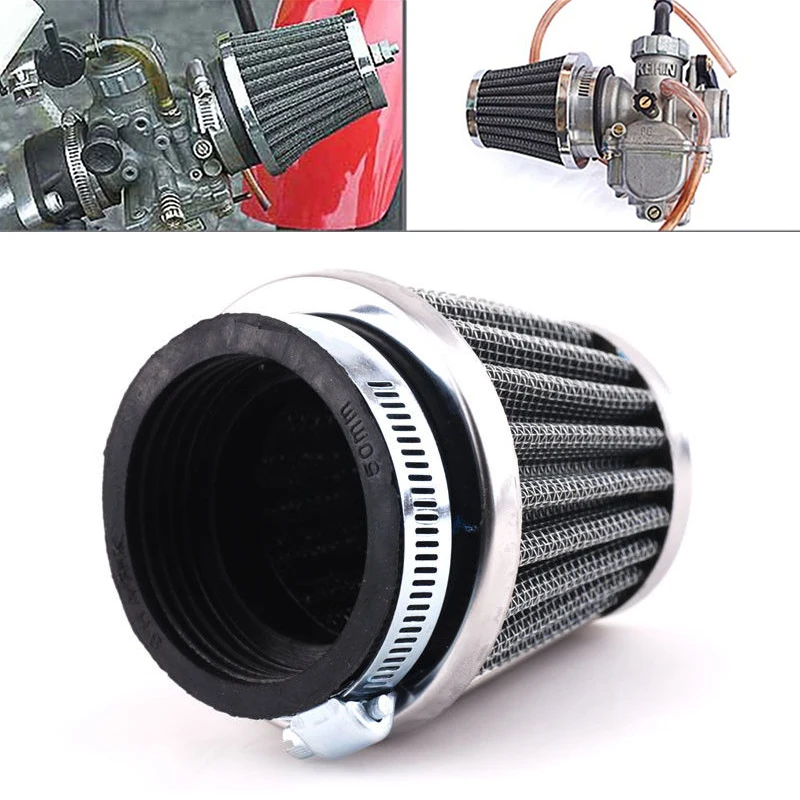 50 mm Air Filter Universal Motorcycle Pit Bike Dirt Minibike Pocket Quad 50cc GY6 Accessories Intake Pod for CF MOTO Honda ...