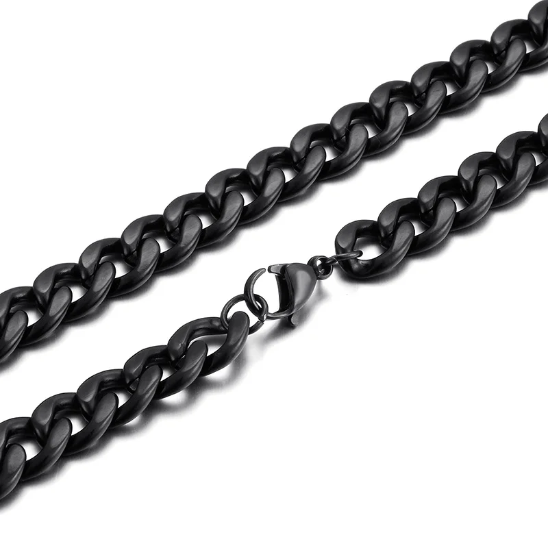 Fongten Sleek Elegant Men's Stainless Steel Necklace Bold NK Chain Trendy Accessories Fashion Jewelry Party Birthday Gift