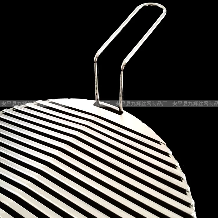 Jiuhui charcoal fire single groove barbecue net, Korean commercial round strip grill net, stainless steel barbecue grate with ha