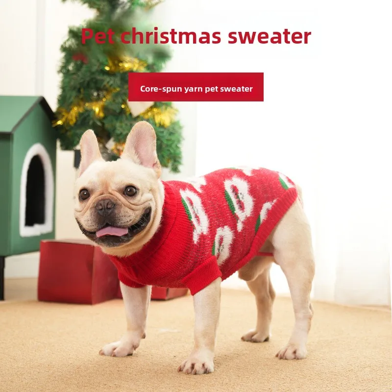 

Autumn and winter pet sweater Christmas thickened knitted warm pattern new dog and cat clothes