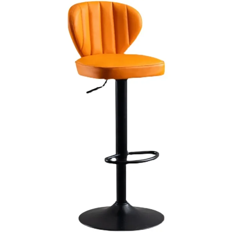 Light Luxury Bar Stools Household High Stools Adjustable And Rotatable Front Desk Simple Backrest Bar Stools Commercial Use
