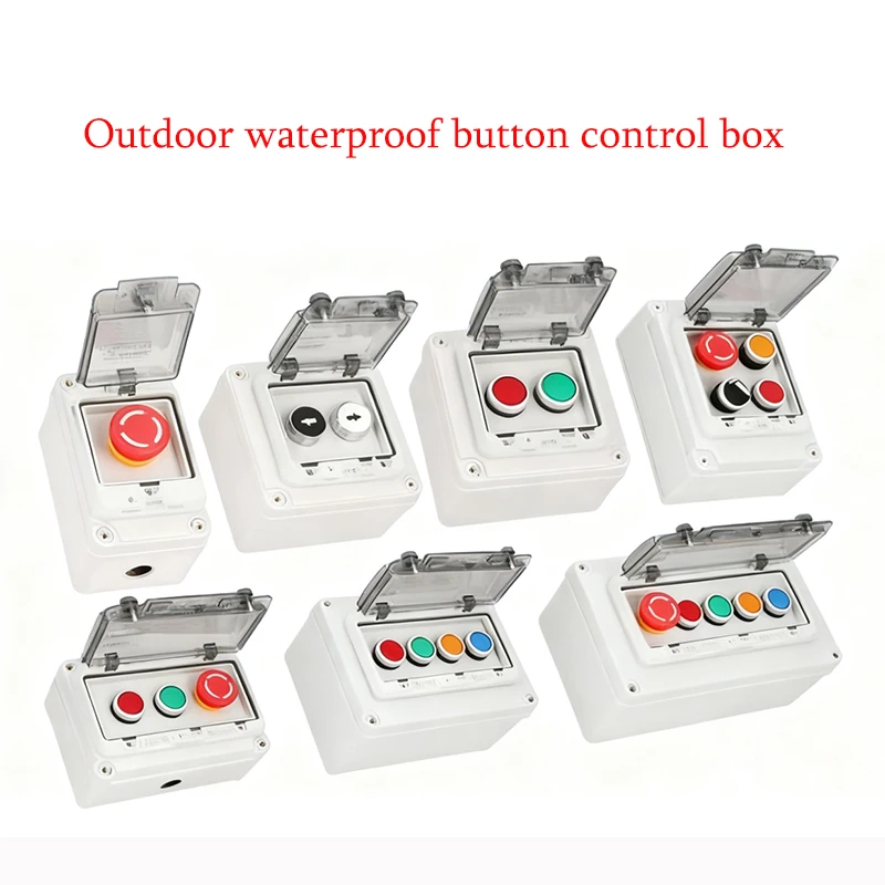 3 Hole Outdoor Waterproof Explosion-proof Button Switch  Box with Transparent Window Control Switch Junction Box Engineering box