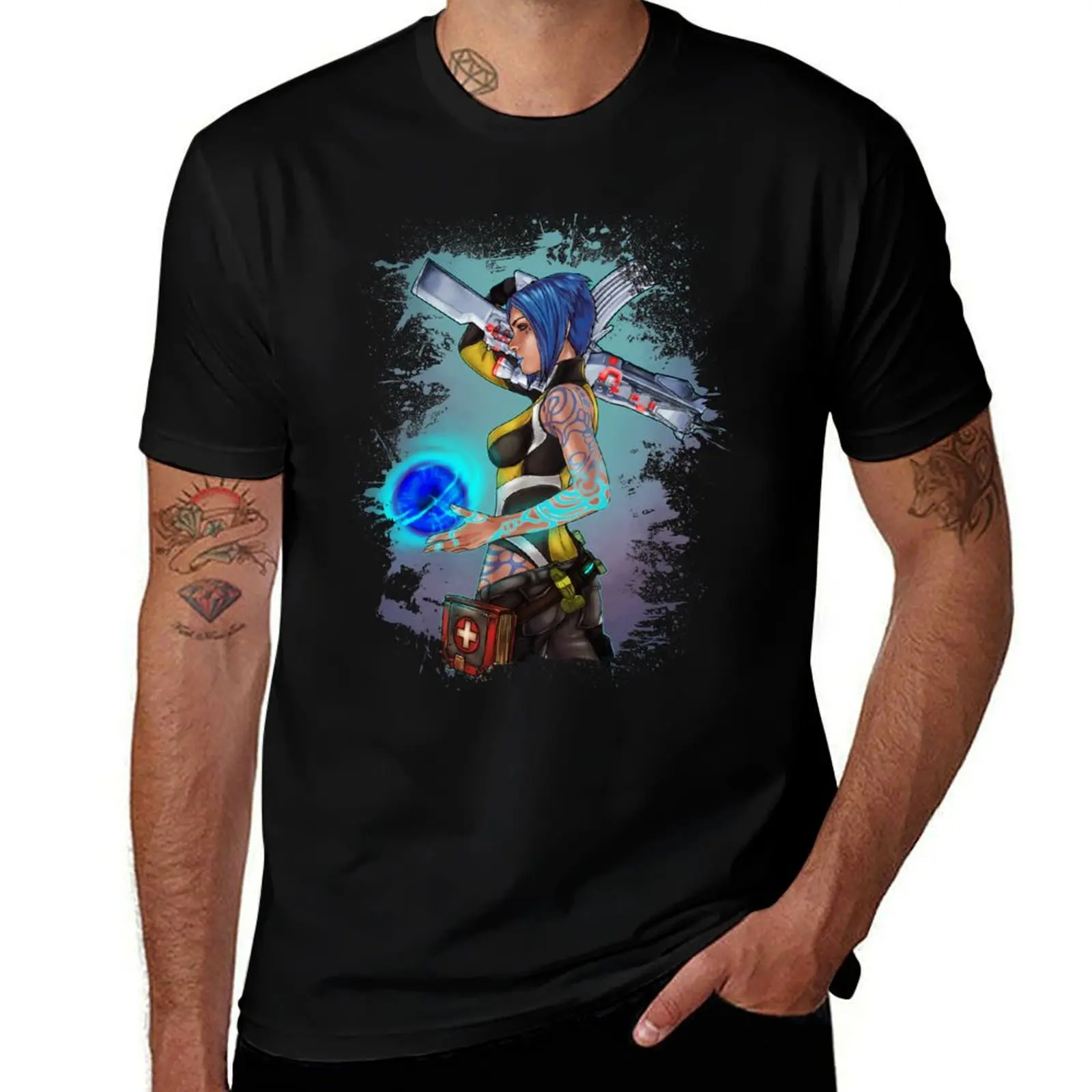 Borderlands 2 Maya the Siren Splatter Tee T-Shirt blue archive valentines clothes anime stuff clothing for men