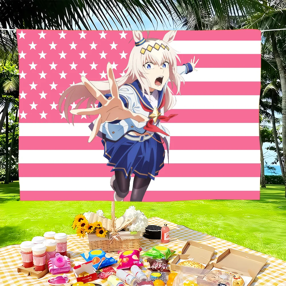 Anime U-Umamusume Oguri Cap flag Tapestries Outdoor Parties Bedrooms Living Rooms Dorm Rooms Wall Decor Banners Gifts