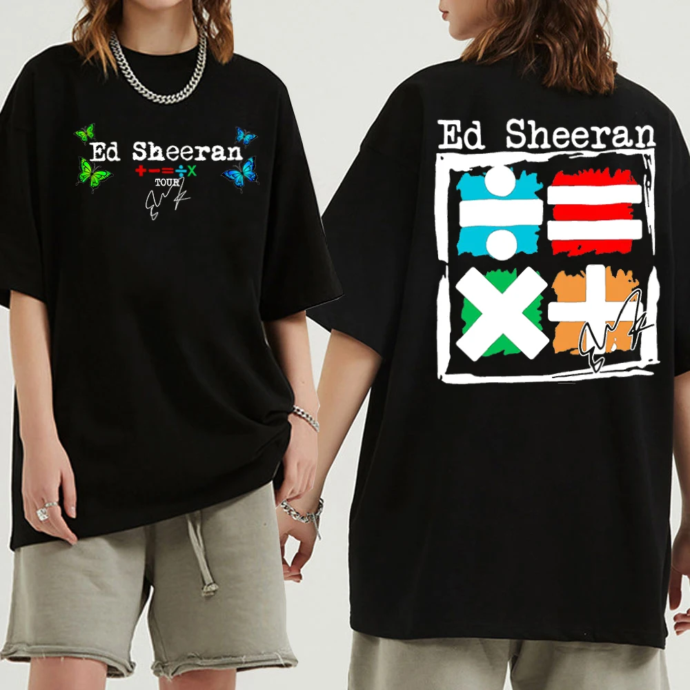 Ed Sheeran Mathematics 2024 Tour  Summer T-Shirts Man Woman Harajuku O-Neck Short Sleeve Shirts Music Fans Gift Tops