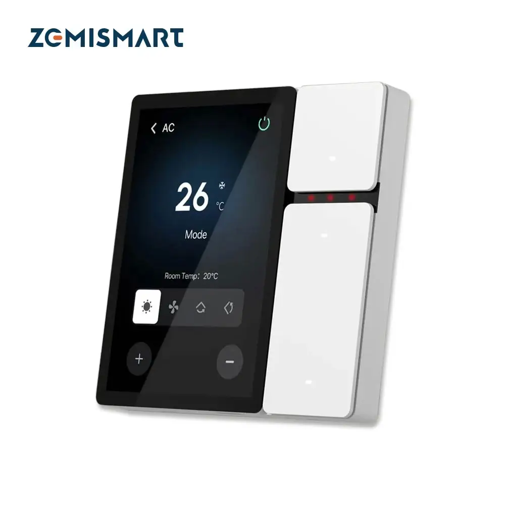Zemismart 3.5 inch WiFi Smart Central Control Panel Touch Screen Built-in BLE Sig Mesh Hub IR Control Work with Tuya Smart App