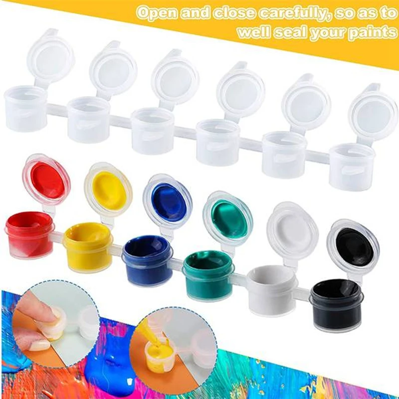 100 Piece Pigment Box Empty Paint Cans Clear Storage Paint Containers Mini Painting Cup Jar 5Ml