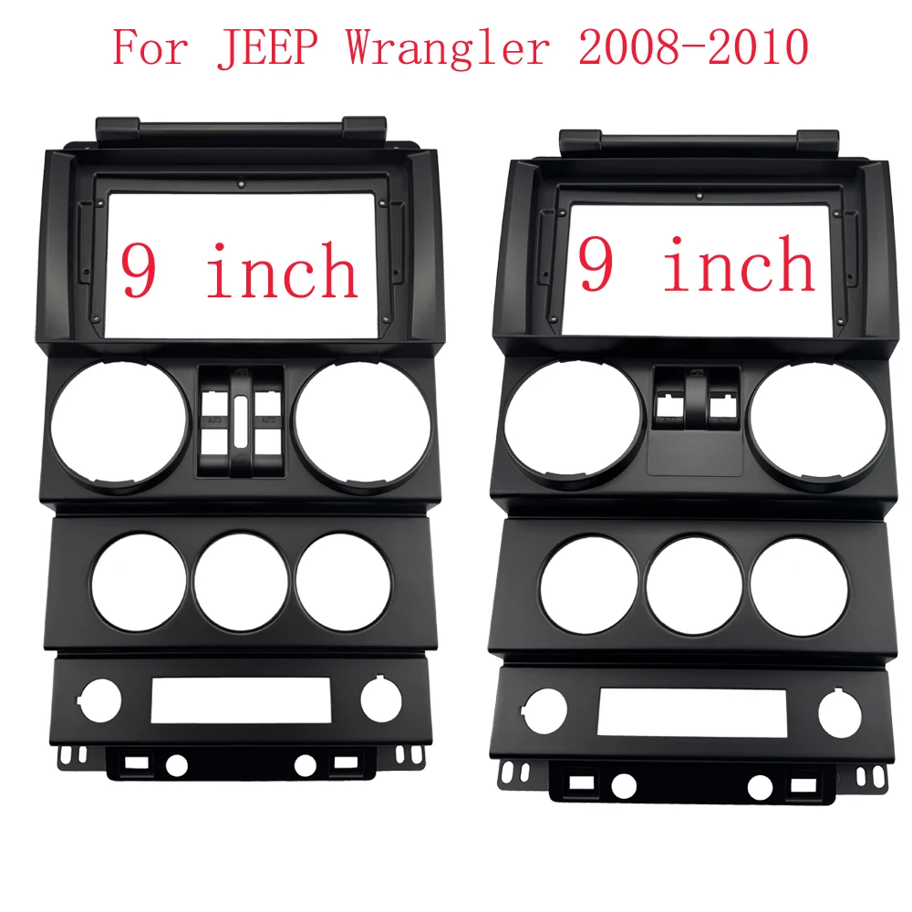 Kit Quadro Rádio Do Carro para Jeep Wrangler 2008 2009 2010, 2 Din Android Unidade Principal, Painel de Plástico Traço, Fascia Guarnição, moldura, Auto Stereo