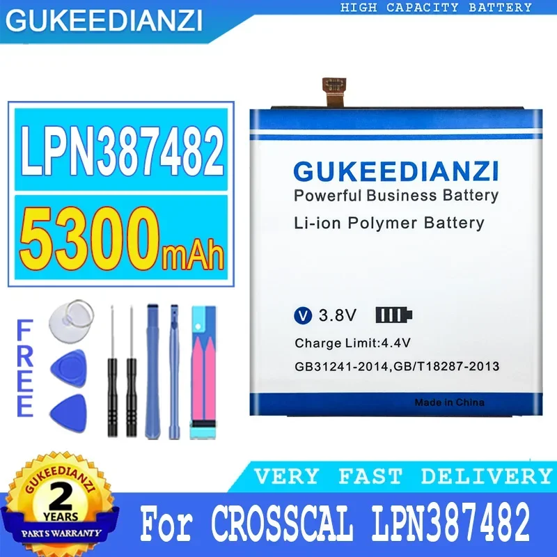 

GUKEEDIANZI Battery for CROSSCAL LPN 387482, 5300mAh, Big Power Battery