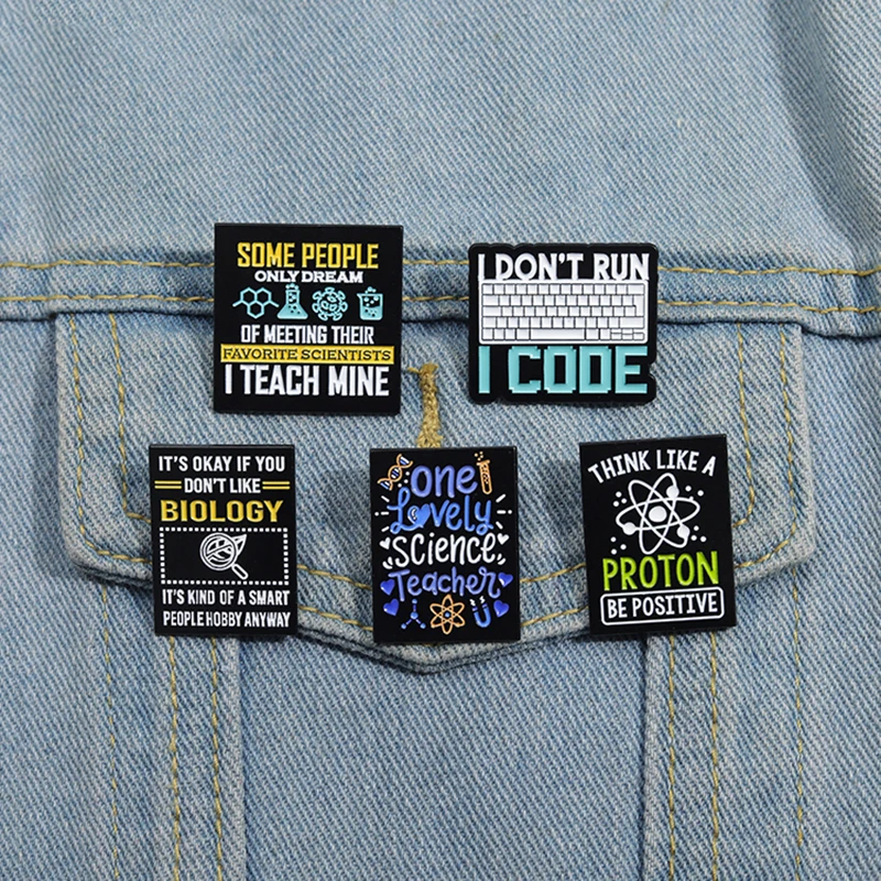 Programmer Creativity Enamel Pins Custom I DON'T RUN I CODE Brooches Lapel Badges Punk Jewelry Gift for Friends