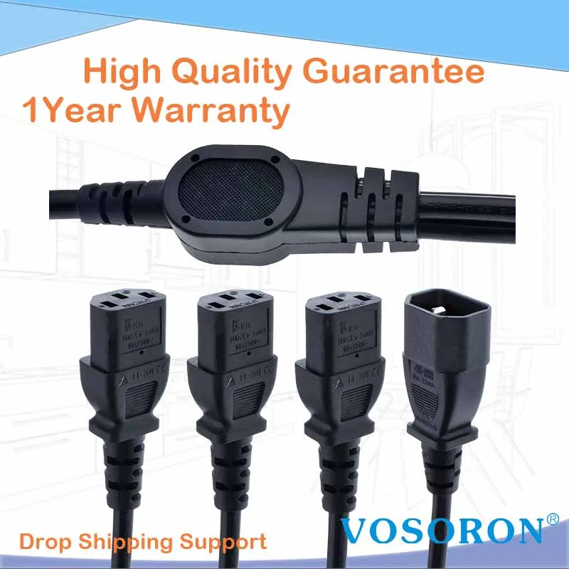 

Высококачественный штекер IEC 320 C14, штекер 3XC13, гнездовой разветвитель Y-типа, шнур питания, C14–3 x C13, 250 В/10 А