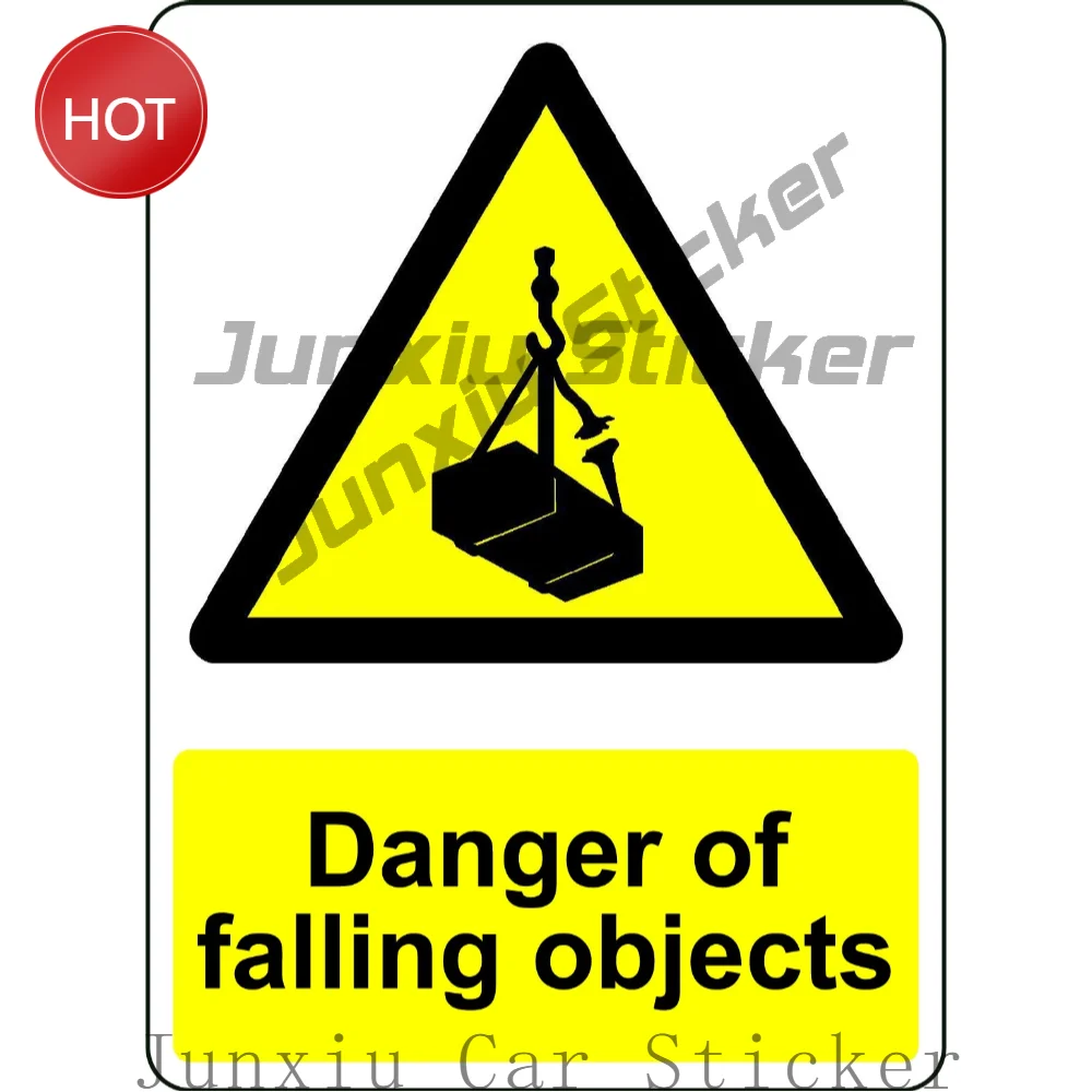Danger Of Falling Objects PVC Sticker For Construction Access Points And Work Areas Workplace Hazard Awareness Decal