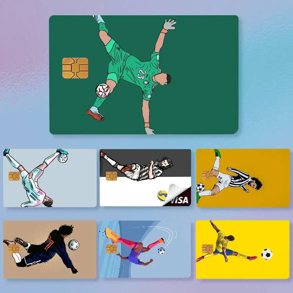 Soccer Legend Art Pattern Soft TPU  Credit Card HD Stickers Easy to replace, change card style anytime as you like