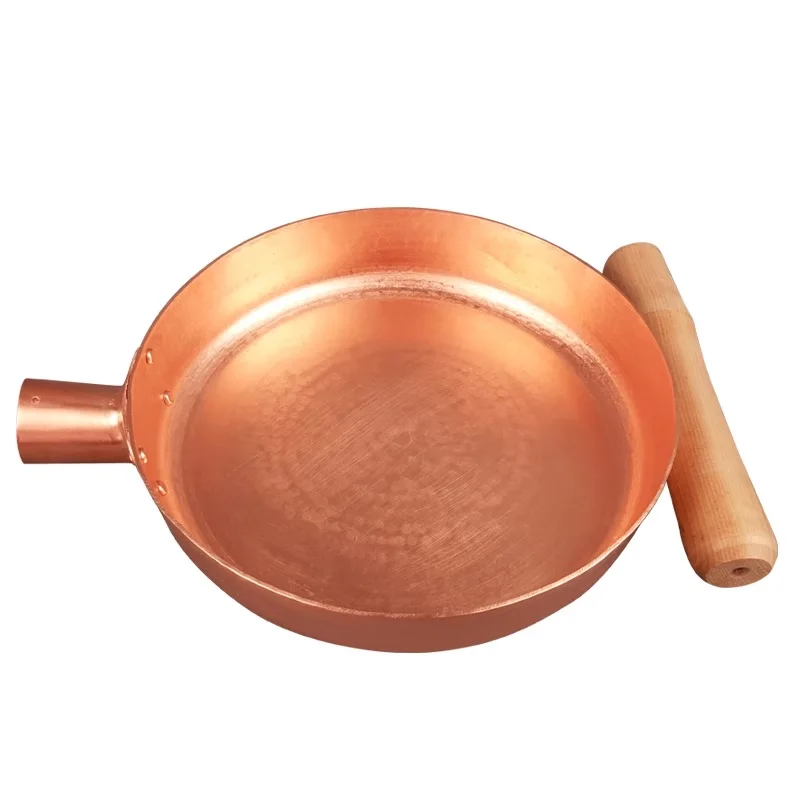 Handmade copper thickened frying pan