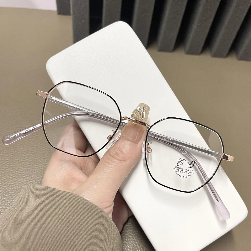 Polygon Shape Men's Glasses Frames Korean Style Blue Light Blocking Eyeglasses Frames Office Computer Frame Glass