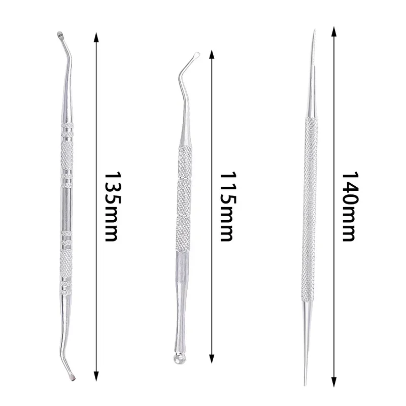 Toe Nail Care Hook Double Ended Ingrown Toenails Correction Lifter Professional Stainless Steel Manicure Pedicure Toe Care Tools
