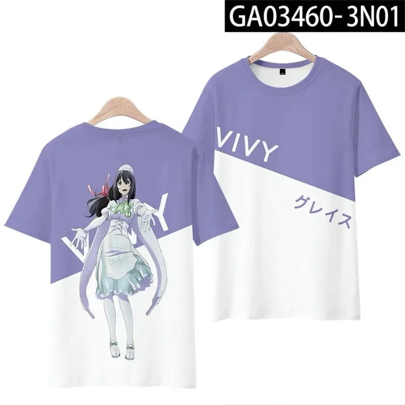 Vivy fluorite olho canção impressão 3d camiseta verão moda em torno do pescoço manga curta popular anime japonês streetwear 2024