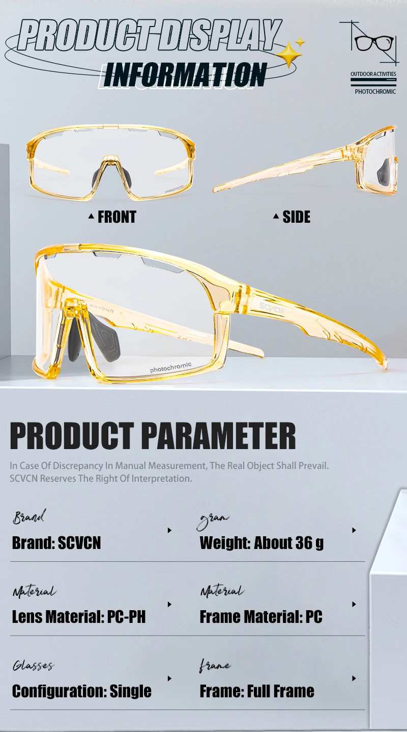 SCVCN Photochrome Sonnenbrille Cycl Männer UV400 Brillen Sport MTB Outdoor Brille Fahrrad UV400 Frauen Radfahren Gläser Sonnenbrille – Detail 11