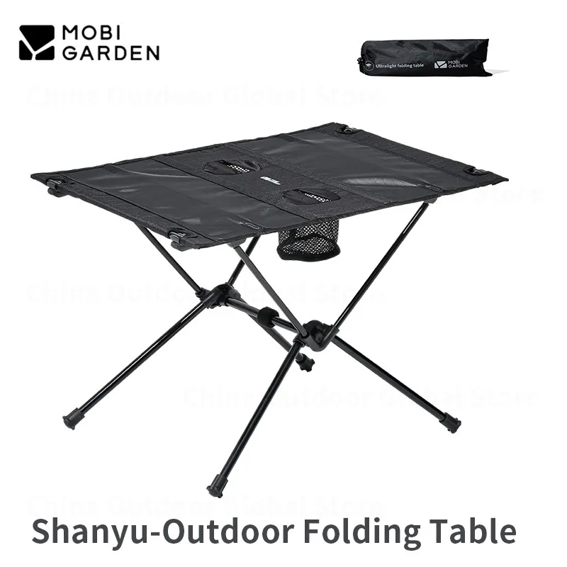 

MOBI GARDEN Camping Outdoor Folding Table Portable Lightweight BBQ Picnic Including Cup Holder Aluminum Cloth Mesh Bag Table