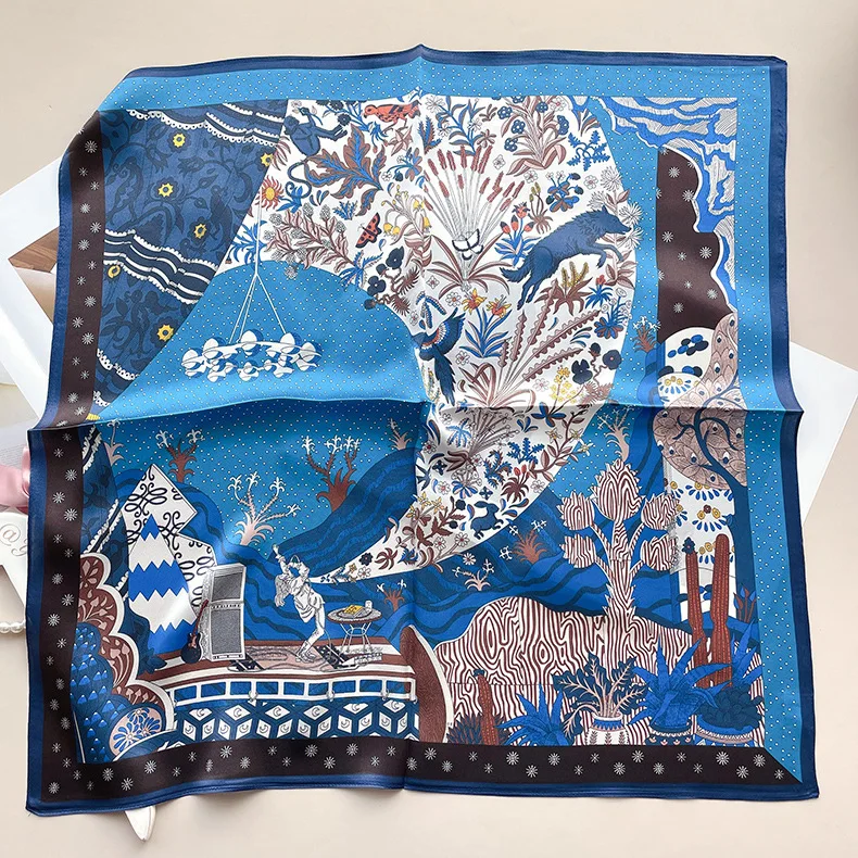 

Small Silk Head Scarf 65CM Luxury Designers Square Bandanas Women Clothing Bag Accessories Lover Christmas Gift