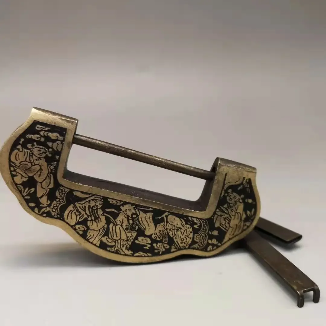 Chinese antique bronze ware collection crafts brass ingot locks  figures paintings handicraft