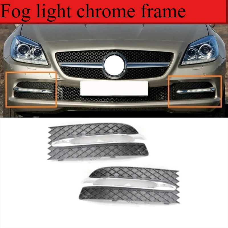 1 Par de Molduras da Grade Inferior do Para-choque Dianteiro para Luz de Nevoeiro, Peças para Mercedes-Benz Classe SLK R172 W172 2012-2016 A1728850074/174