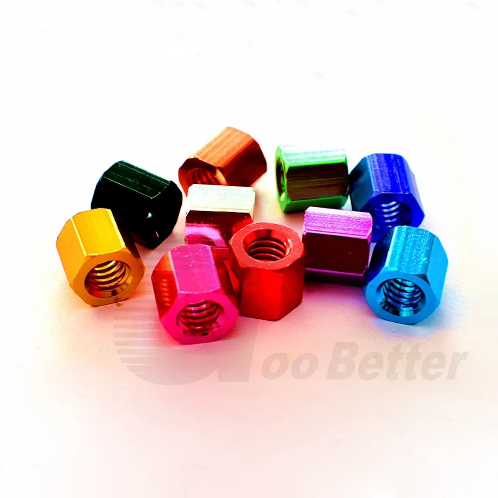 5Pcs Aluminum Alloy Hex Nut Coupling Standoffs M3 Long Hexagon Connector Stud Double Pass Standoff Length 2.5-50mm