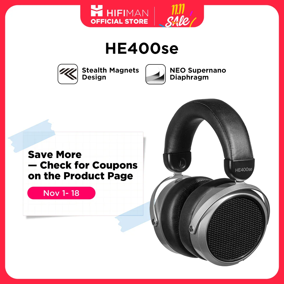 HIFIMAN HE400SE ステルス マグネット オーバーイヤー オープンバック フルサイズ プラナーマグネティック 有線ヘッドホン