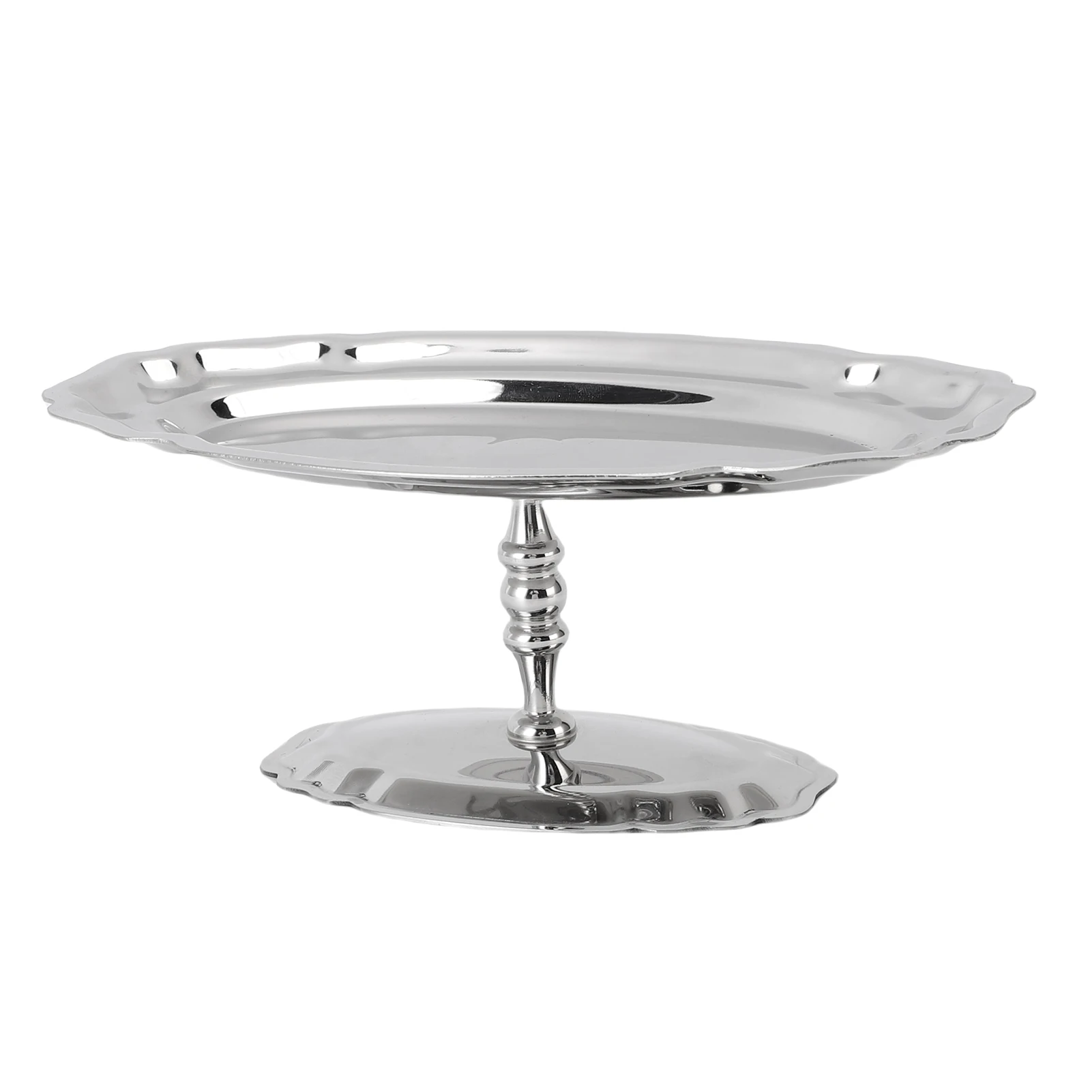 Dessert Serving Plate Oval 304 Stainless Steel Compact Dessert Decorative Tray Smooth Footed Multifunctional for Salad