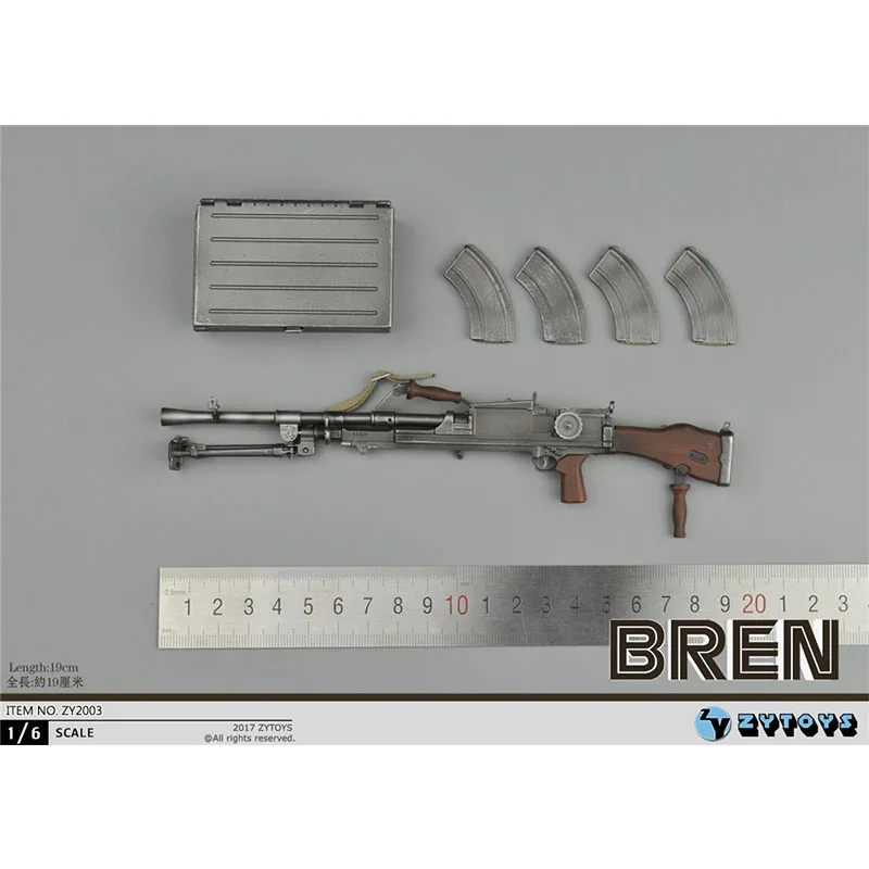ZY2003 1/6 Skala Bren Light Machine WW2 Broń Brytyjska Armia Żołnierz Akcesoria dla 12-calowych figurek akcji Kolekcja wojskowa